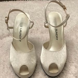 Chinese Laundry White Wedding Heels